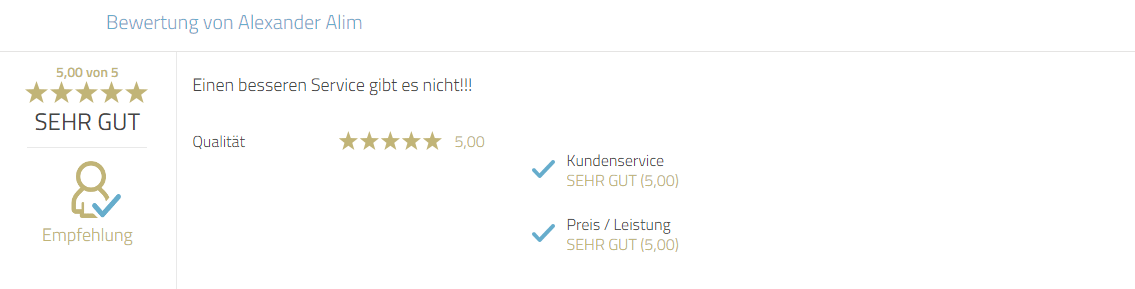 Kundenrezension für Photobooth-Delux zum Service.