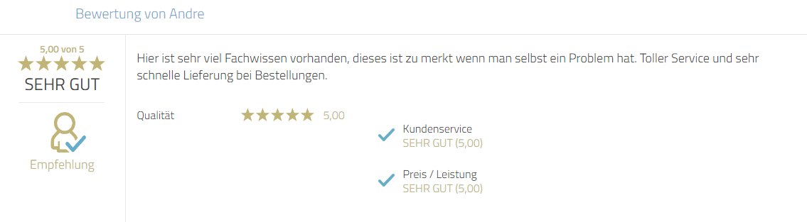 Kundenbewertung zum Service, zur Lieferung und dem Fachwissen für Photobooth-Deluxe und ayr Jürgen.